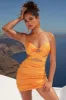Cut Out Crossover Mini Dress in Orange sold by Oh Polly