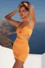 Cut Out Crossover Mini Dress in Orange sold by Oh Polly