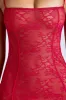 Sheer Lace Fishtail Gown in Cherry Red sold by Oh Polly