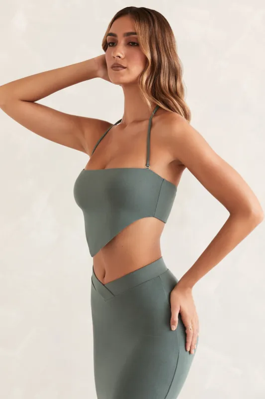 Deep Plunge Midaxi Dress in Black made by Oh Polly