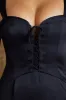 Lace Up Corset Mini Dress in Black sold by Oh Polly