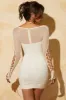 Lace Up Sleeve Mini Dress in White sold by Oh Polly