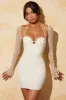 Lace Up Sleeve Mini Dress in White sold by Oh Polly