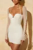 Lace Up Sleeve Mini Dress in White sold by Oh Polly
