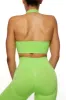 Halter Neck Backless Sports Bra in Green sold by Oh Polly