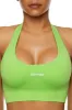 Halter Neck Backless Sports Bra in Green sold by Oh Polly