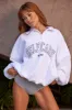 Oversized Half Zip Sweatshirt in White sold by Oh Polly