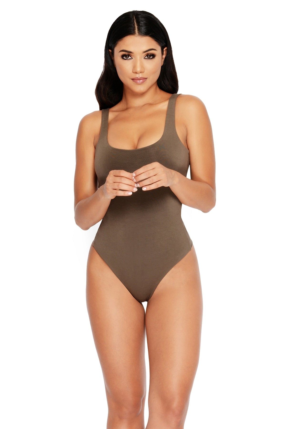 All Night Thong Double Layered Bodysuit in Khaki sold by Oh Polly product image thumbnail 9