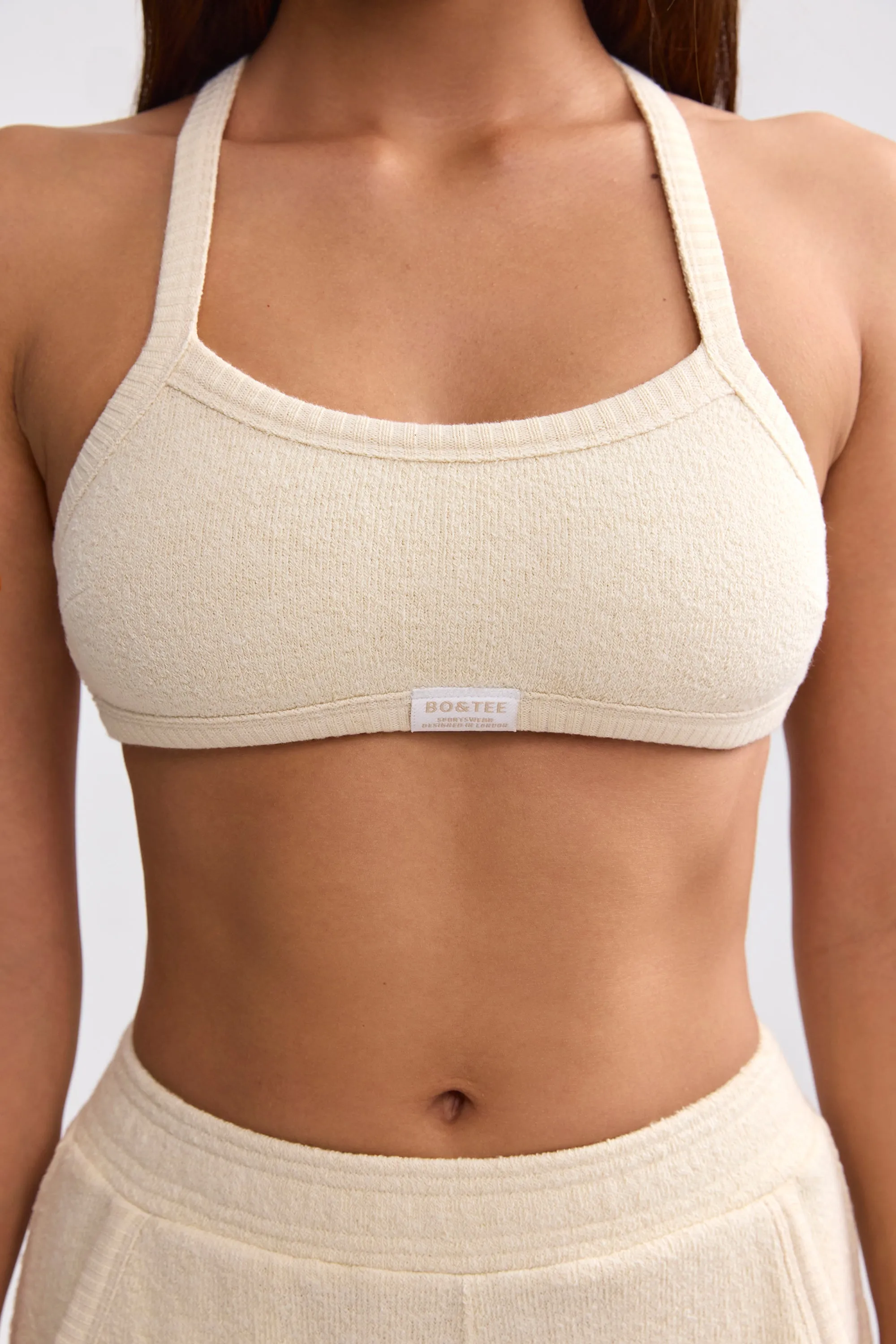 Terry Towelling Scoop-Neck Bralette in Cream sold by Oh Polly product image thumbnail 4