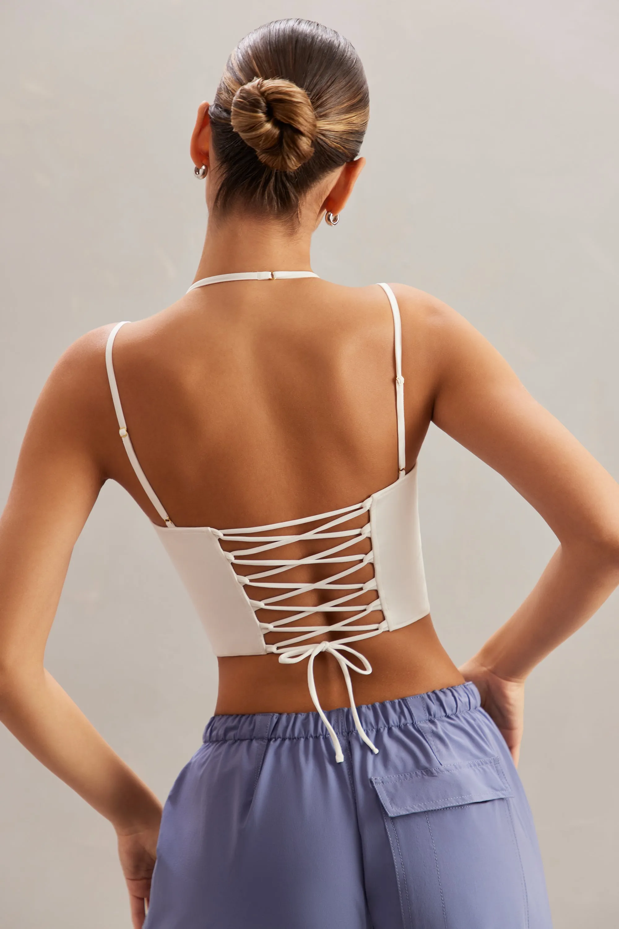 Square Neck Corset Top in Ivory sold by Oh Polly product image thumbnail 2