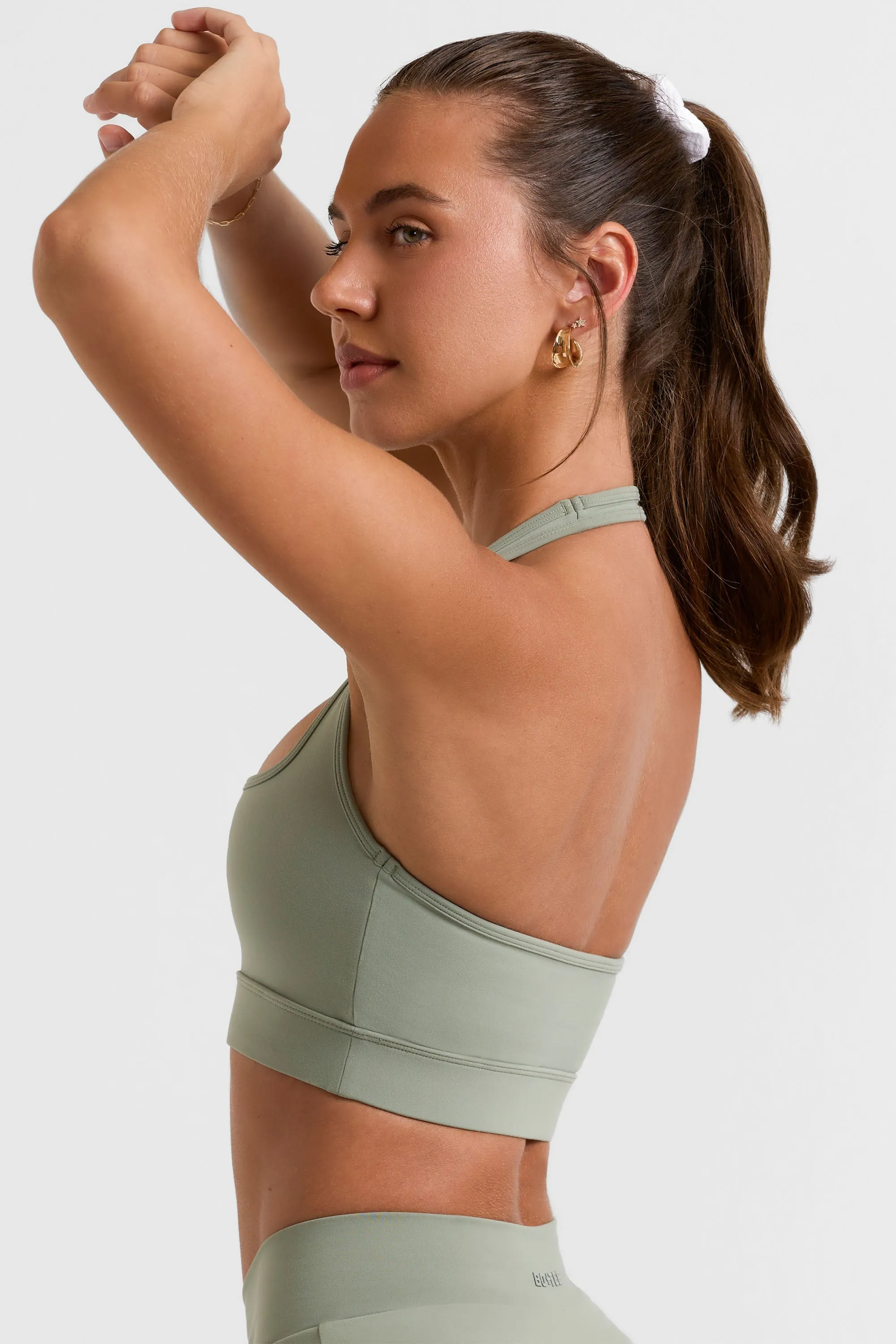 Halterneck Crop Top in Bamboo Green sold by Oh Polly product image thumbnail 3