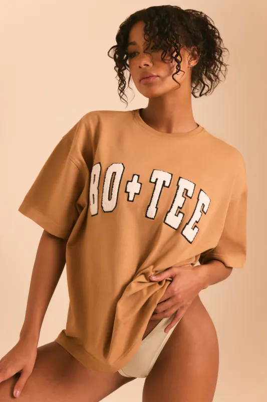 Oversized Short Sleeve T-Shirt in Chestnut Brown sold by Oh Polly