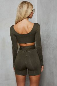 Shorty On The Side Cycle Shorts in Khaki sold by Oh Polly