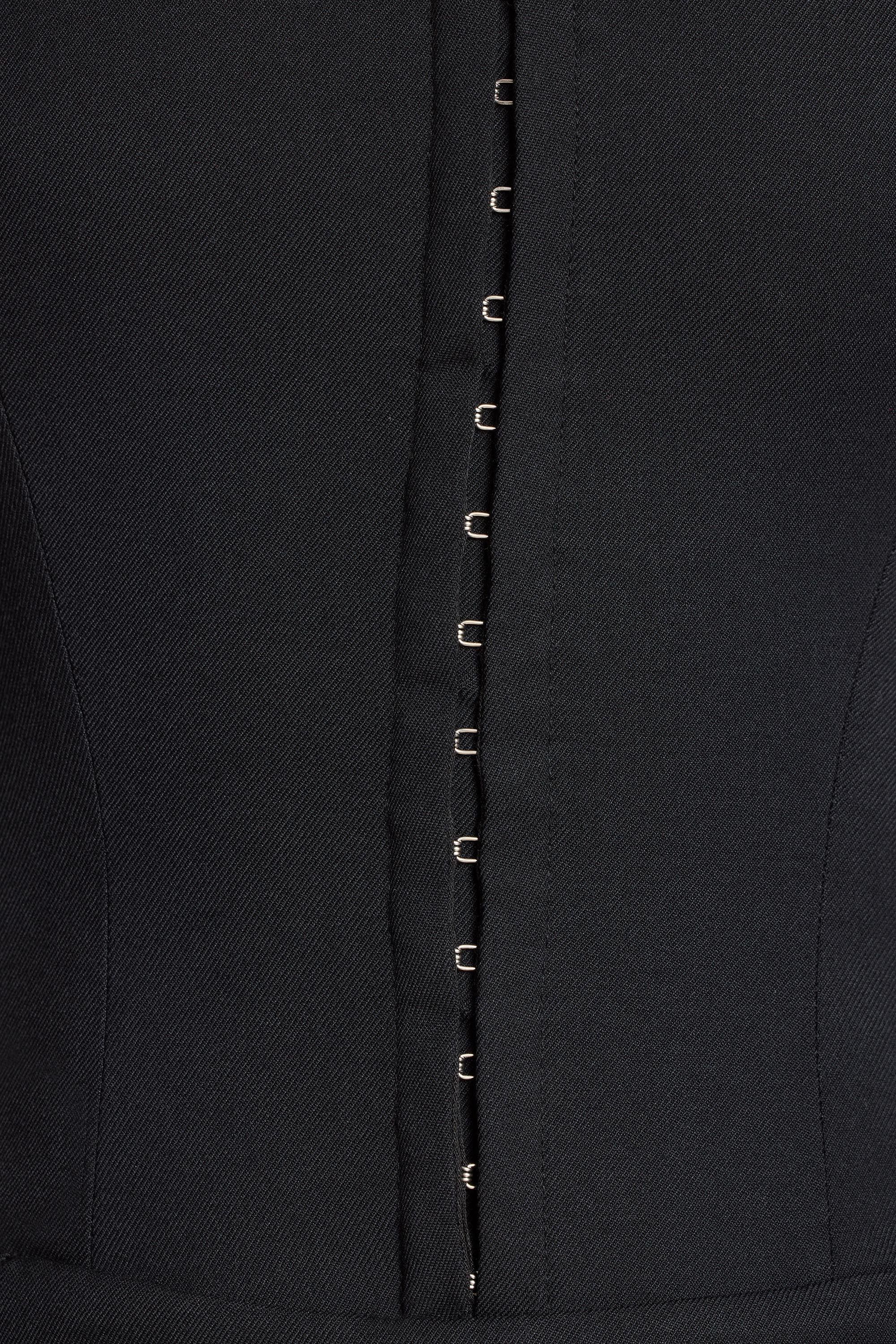 Tall Woven Wool Bandeau Corset Jumpsuit in Black sold by Oh Polly product image thumbnail 8