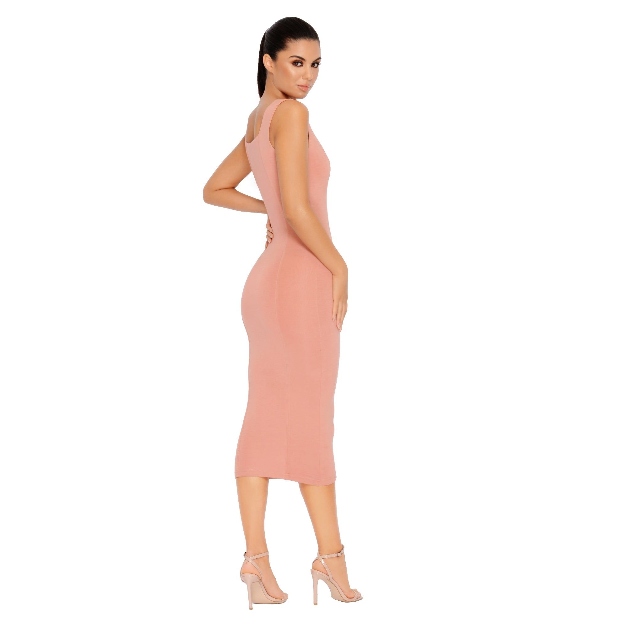 Hip To Be Square Double Layered Midi Dress in Rose sold by Oh Polly product image thumbnail 7