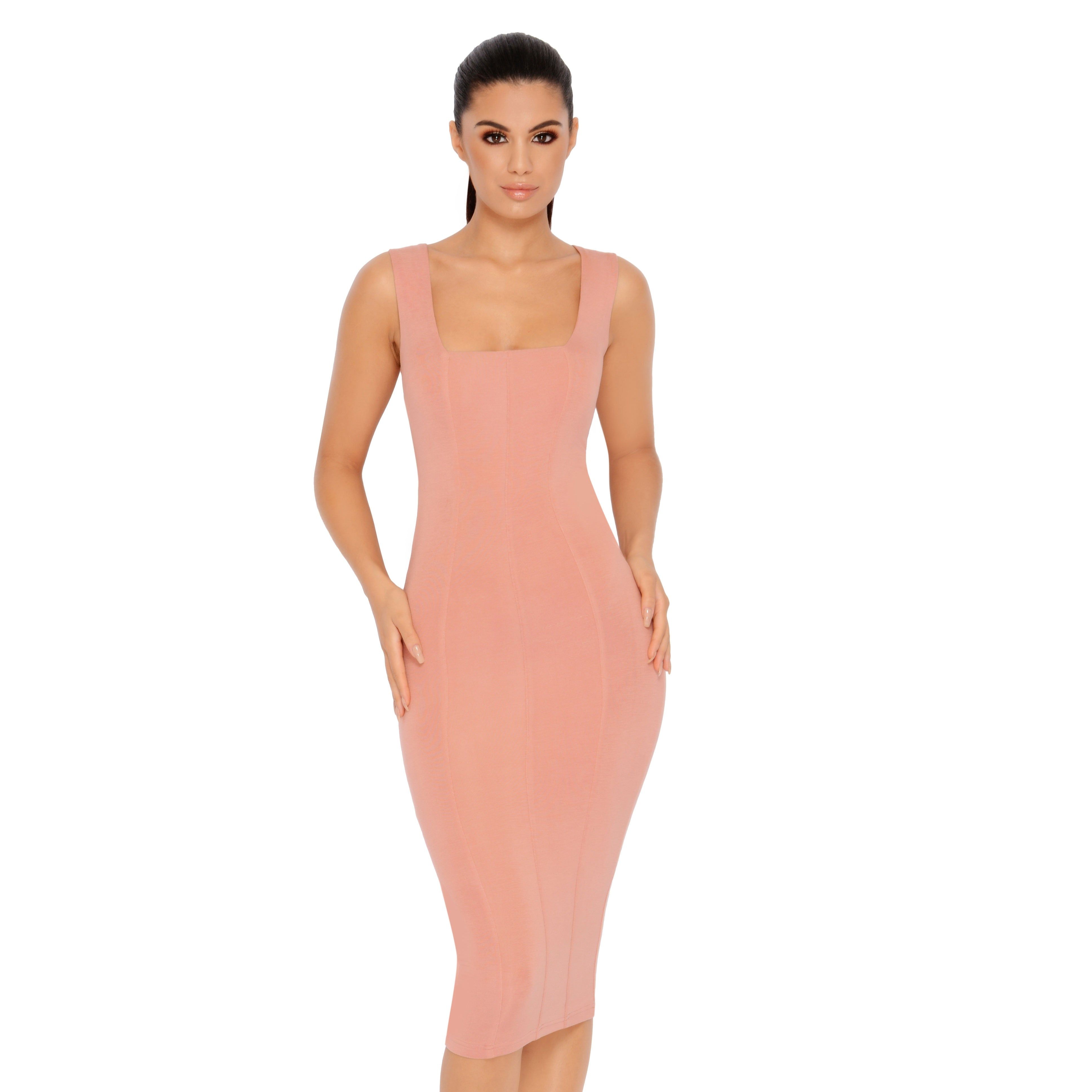 Hip To Be Square Double Layered Midi Dress in Rose sold by Oh Polly product image thumbnail 8