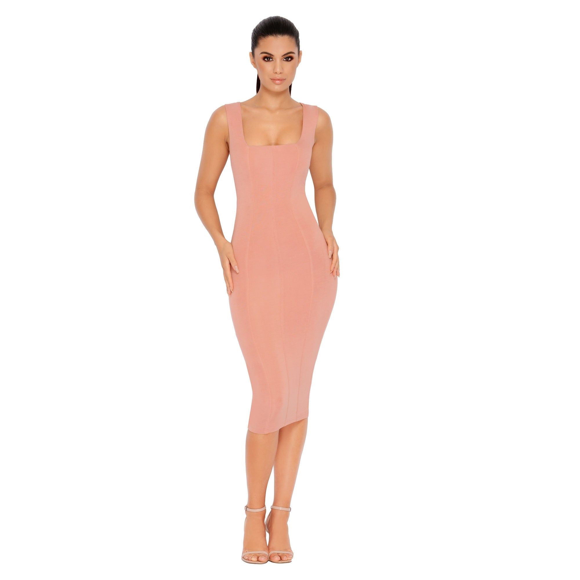 Hip To Be Square Double Layered Midi Dress in Rose sold by Oh Polly product image thumbnail 9