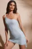 Embellished Asymmetric Ultra Mini Dress in Aqua sold by Oh Polly