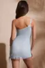 Embellished Asymmetric Ultra Mini Dress in Aqua sold by Oh Polly