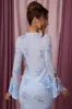Long Sleeve Tie Front Top in Blue sold by Oh Polly