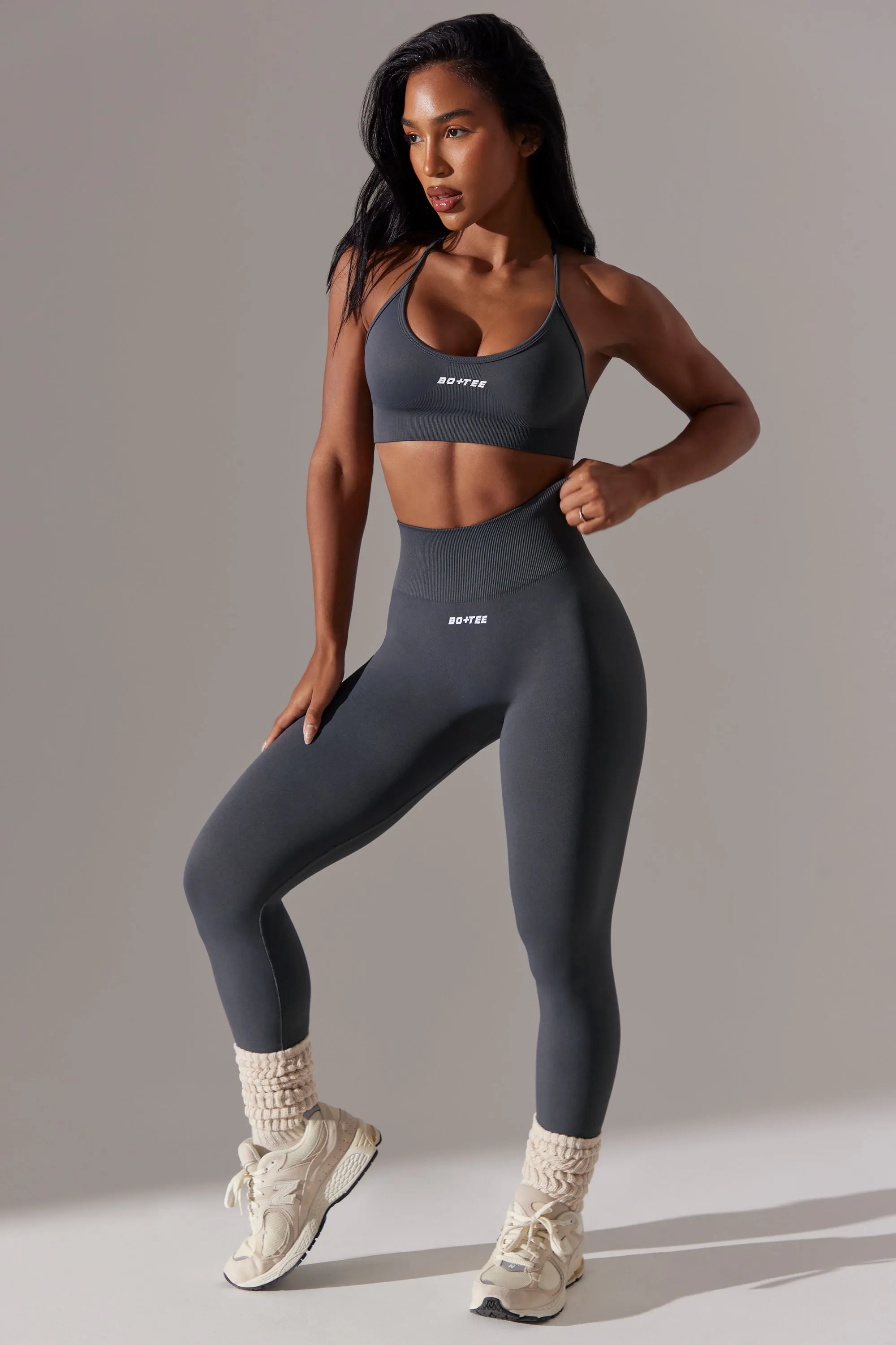 High Waist Super Sculpt Leggings in Grey sold by Oh Polly product image thumbnail 2