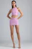 Metallic Cut-Out Low-Rise Mini Skirt in Violet Pink sold by Oh Polly