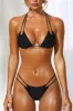 Drawstring Detail Bikini Bottoms in Black sold by Oh Polly