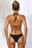 Drawstring Detail Bikini Bottoms in Black sold by Oh Polly