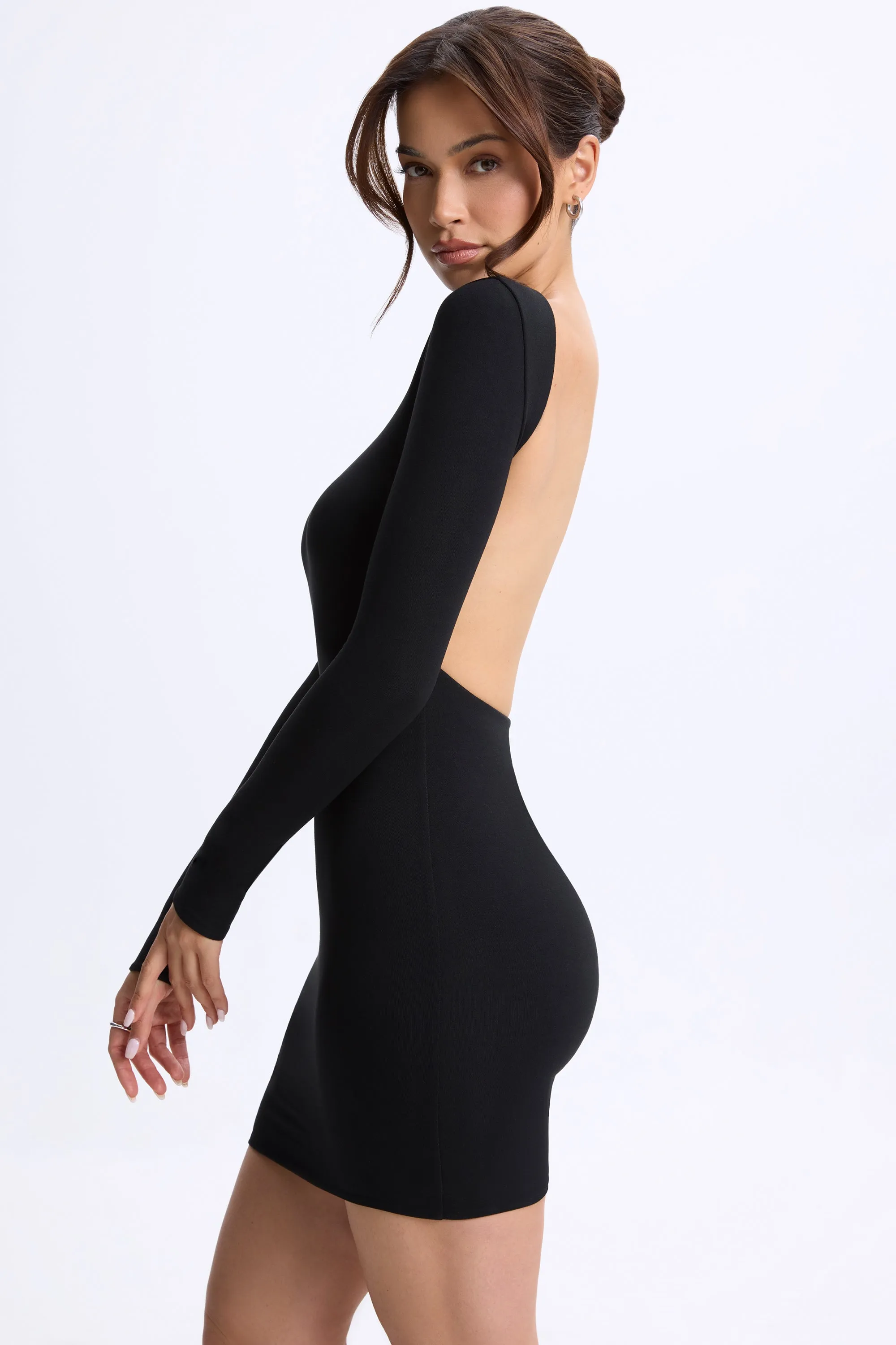 Open-Back Bodycon Mini Dress in Black sold by Oh Polly product image thumbnail 3