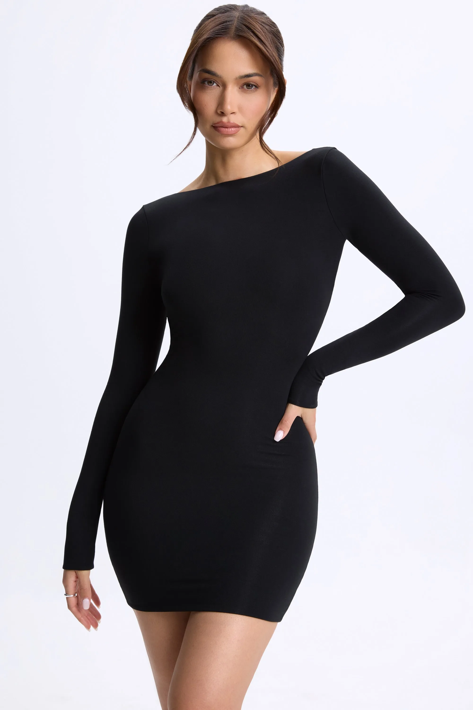 Open-Back Bodycon Mini Dress in Black sold by Oh Polly product image thumbnail 2