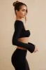 Long Sleeve Crop Top in Black sold by Oh Polly