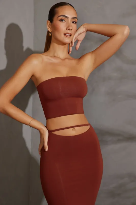 Bandeau Crop Top in Brick sold by Oh Polly