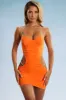 Embellished Strap Cut Out Mini Dress in Orange sold by Oh Polly