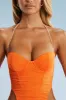 Embellished Strap Cut Out Mini Dress in Orange sold by Oh Polly