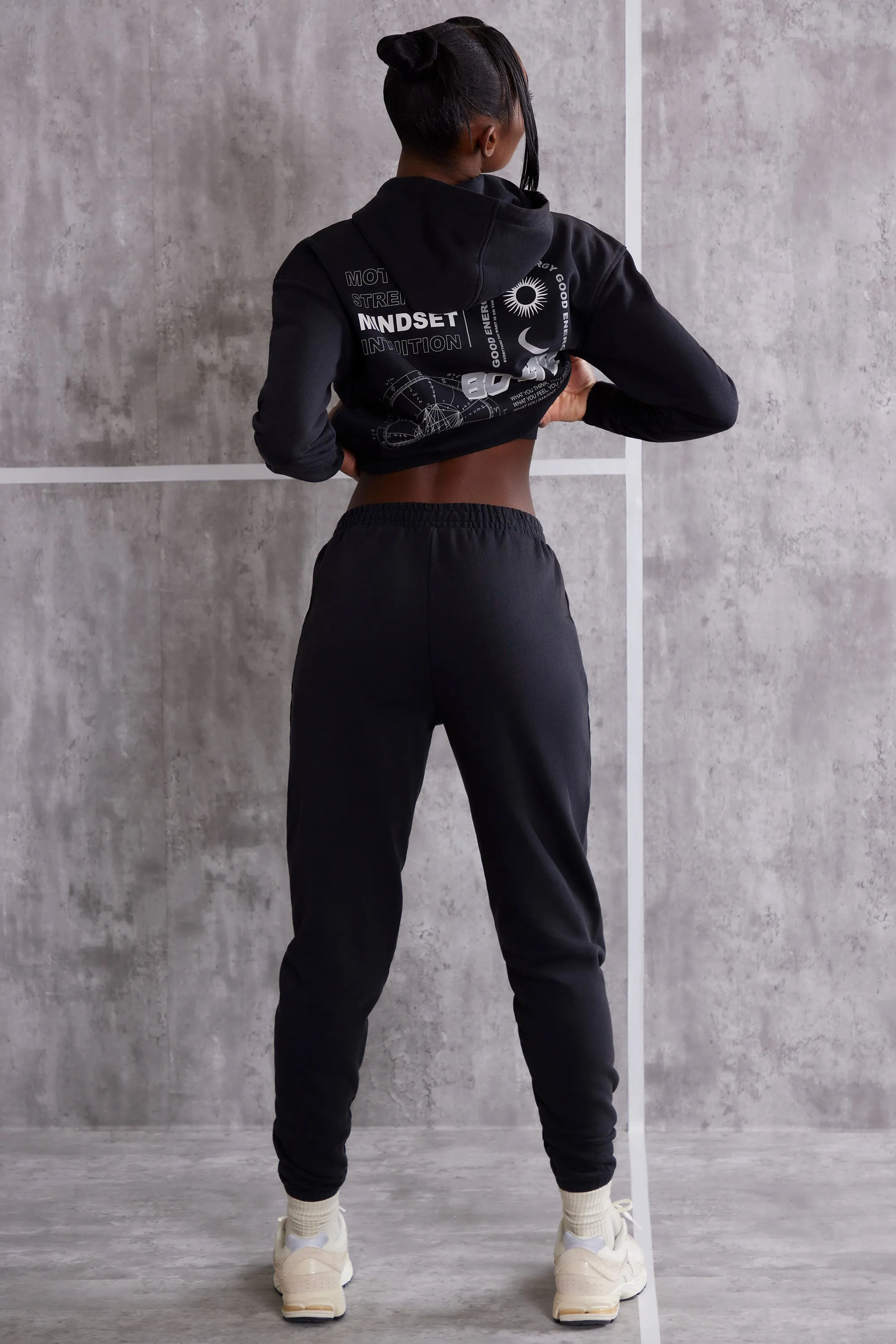 High Waist Cuffed Joggers in Washed Black sold by Oh Polly product image thumbnail 3