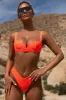 La Vida Loca Underwired Ribbed Bikini Top in Neon Orange sold by Oh Polly