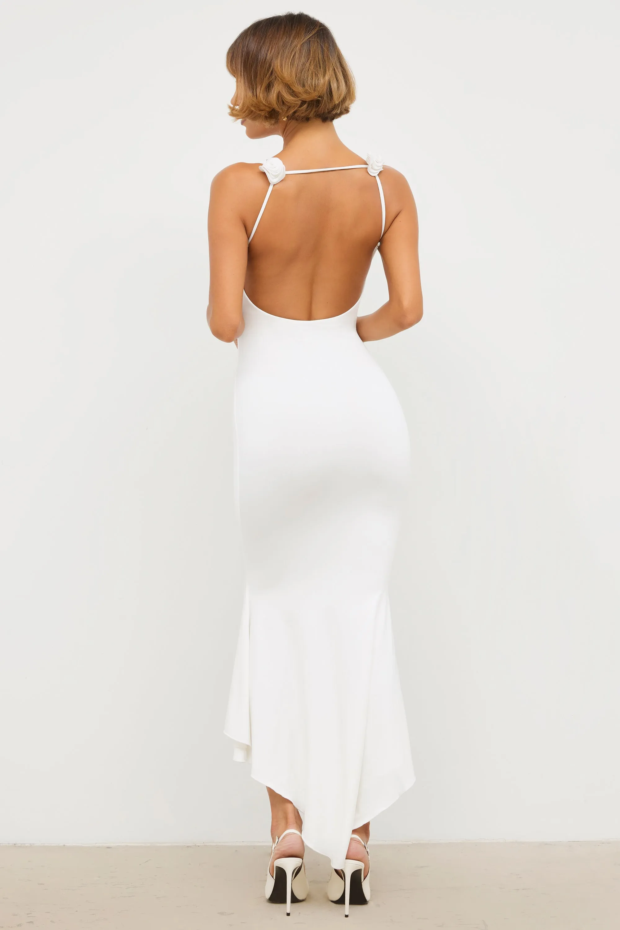 High Neck Open Back Define Luxe Sports Bra in Warm Taupe sold by Oh Polly product image thumbnail 3