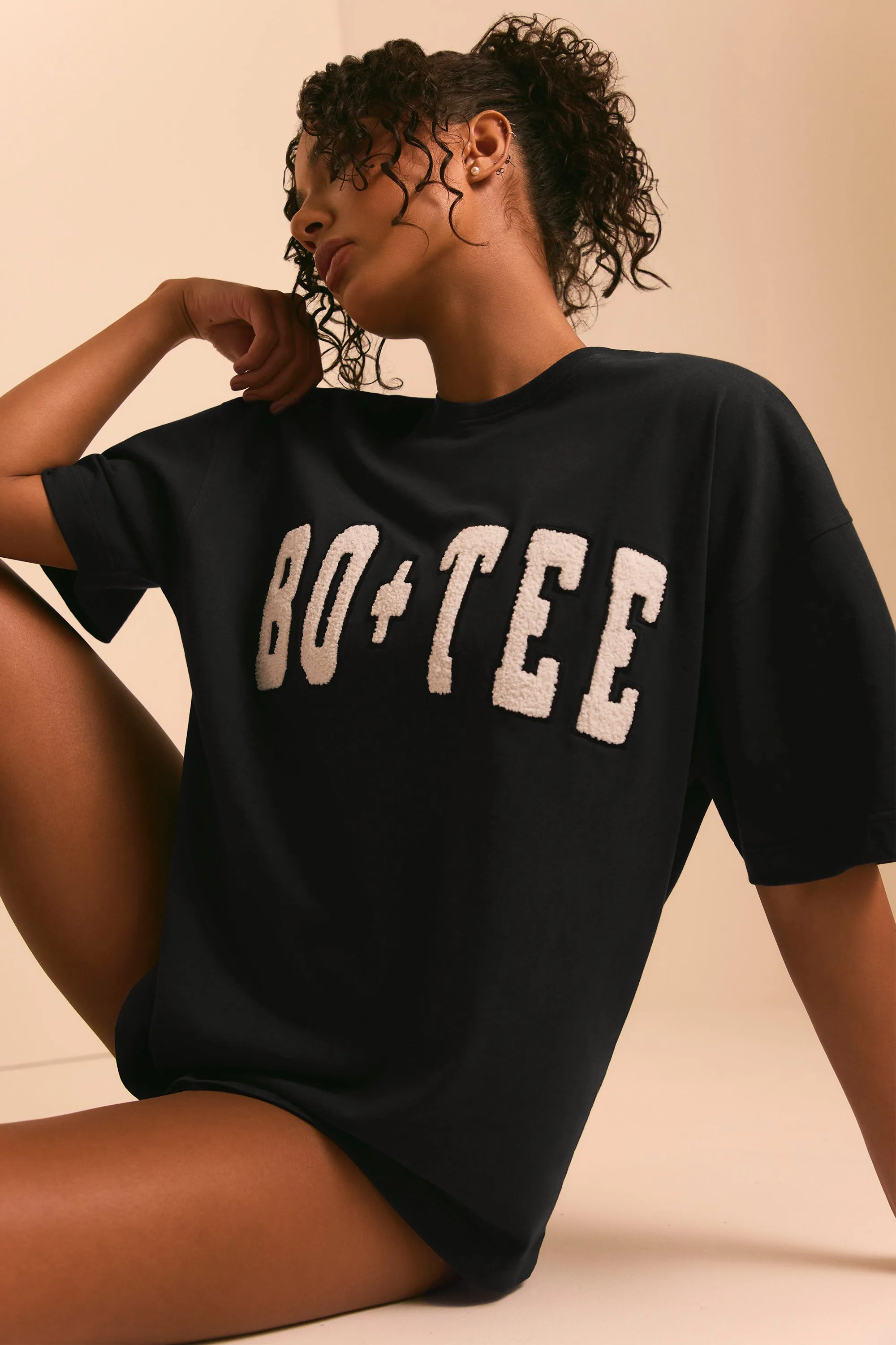 Oversized Short Sleeve T-Shirt in Black sold by Oh Polly product image thumbnail 3