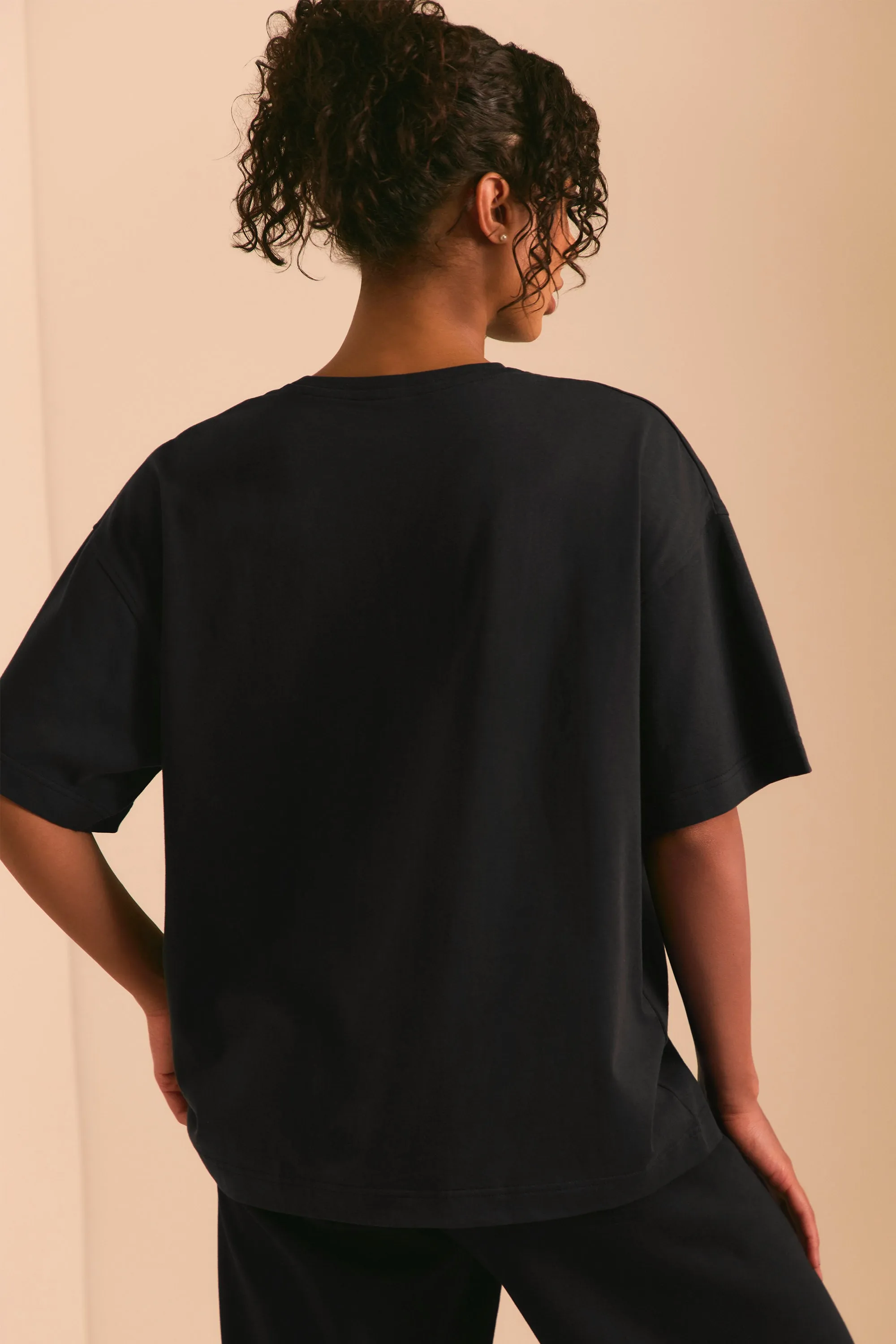 Oversized Short Sleeve T-Shirt in Black sold by Oh Polly product image thumbnail 2