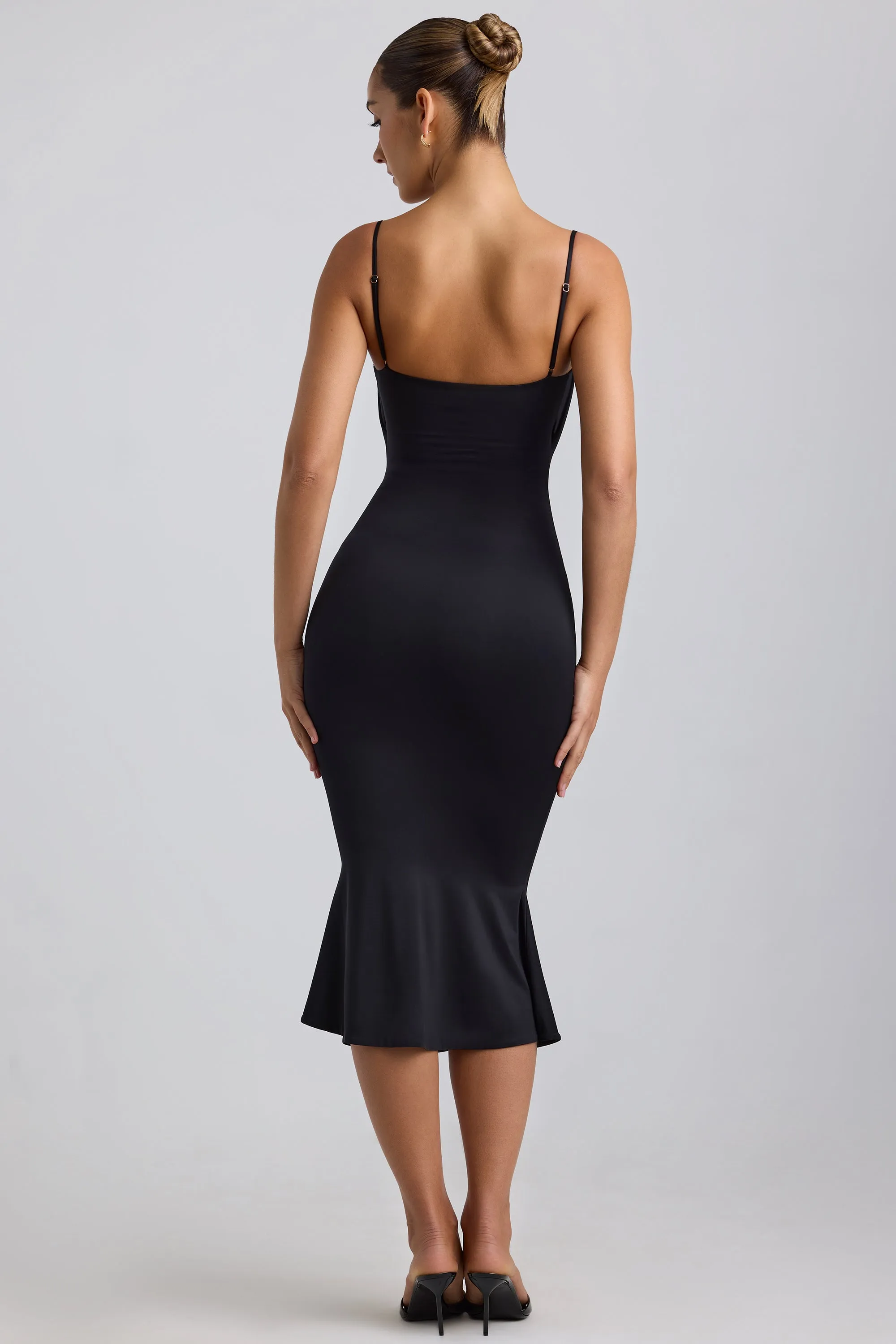 Slinky Jersey Ruched Cut-Out Midaxi Dress in Black sold by Oh Polly product image thumbnail 2