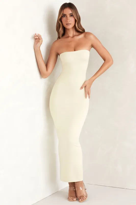 Bandeau Maxi Dress in Ivory sold by Oh Polly