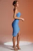 Asymmetric Lace Up Midi Dress in Blue sold by Oh Polly