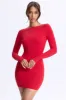 Open-Back Bodycon Mini Dress in Cherry Red sold by Oh Polly