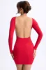 Open-Back Bodycon Mini Dress in Cherry Red sold by Oh Polly