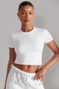 Cap Sleeve Baby Tee in White sold by Oh Polly