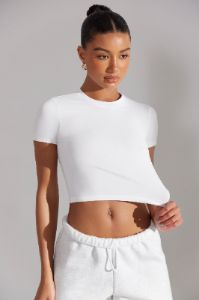 Cap Sleeve Baby Tee in White sold by Oh Polly