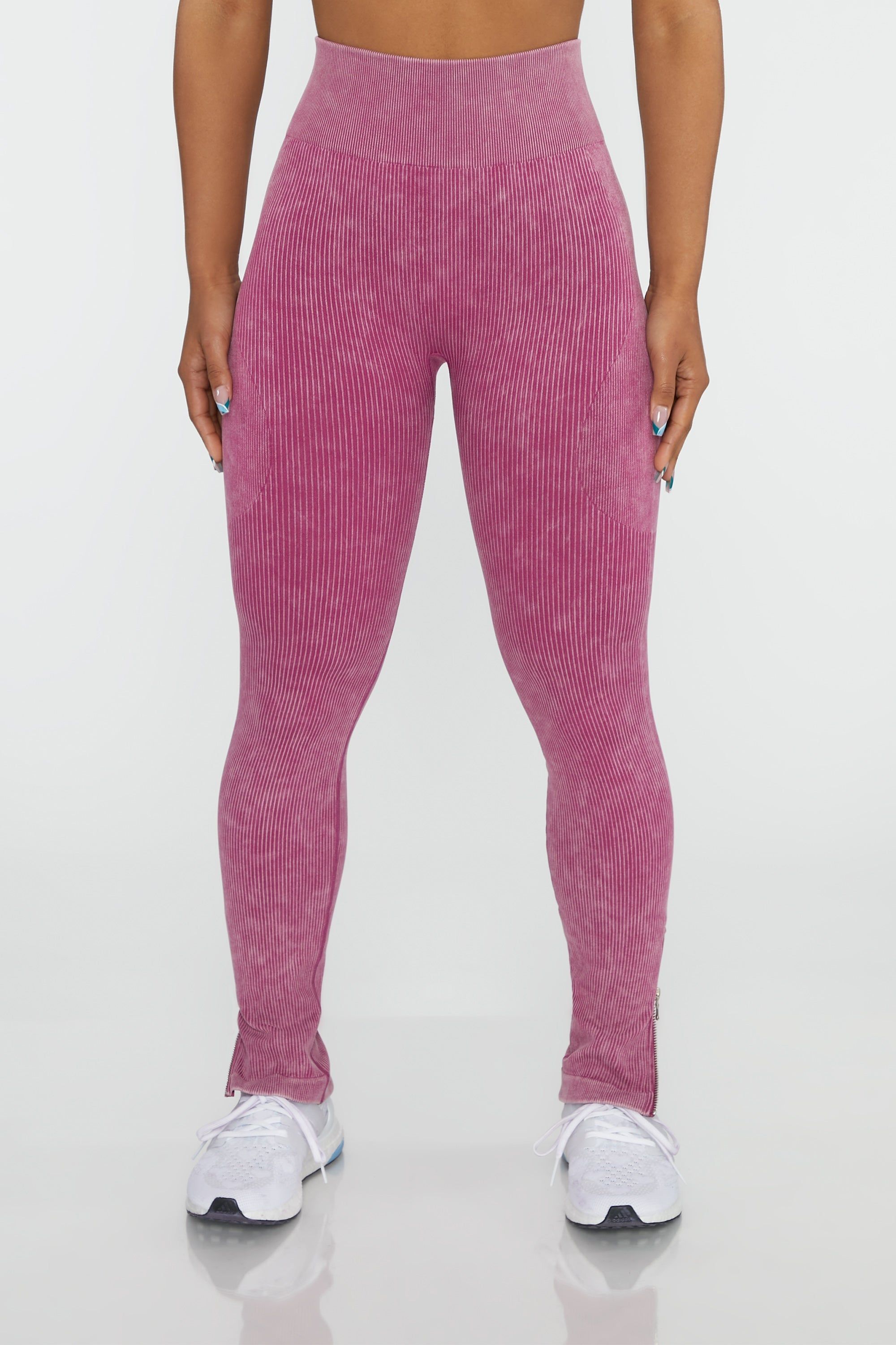 Petite Side Zip Flare Leggings in Dark Pink sold by Oh Polly product image thumbnail 2