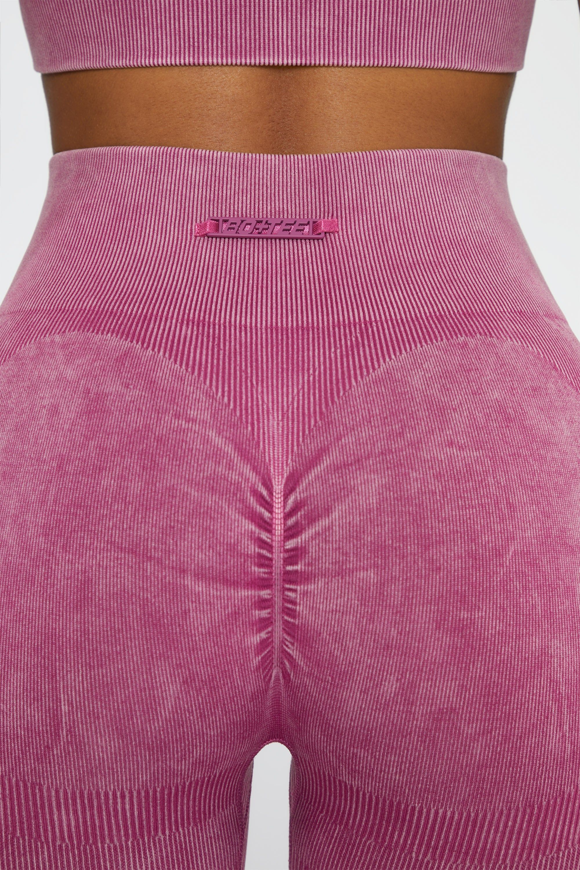 Petite Side Zip Flare Leggings in Dark Pink sold by Oh Polly product image thumbnail 4