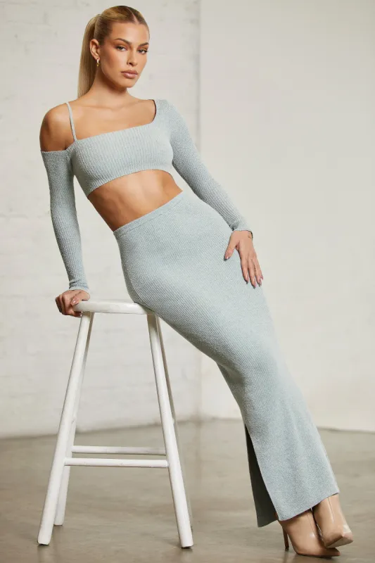 Low Rise Maxi Skirt in Green made by Oh Polly