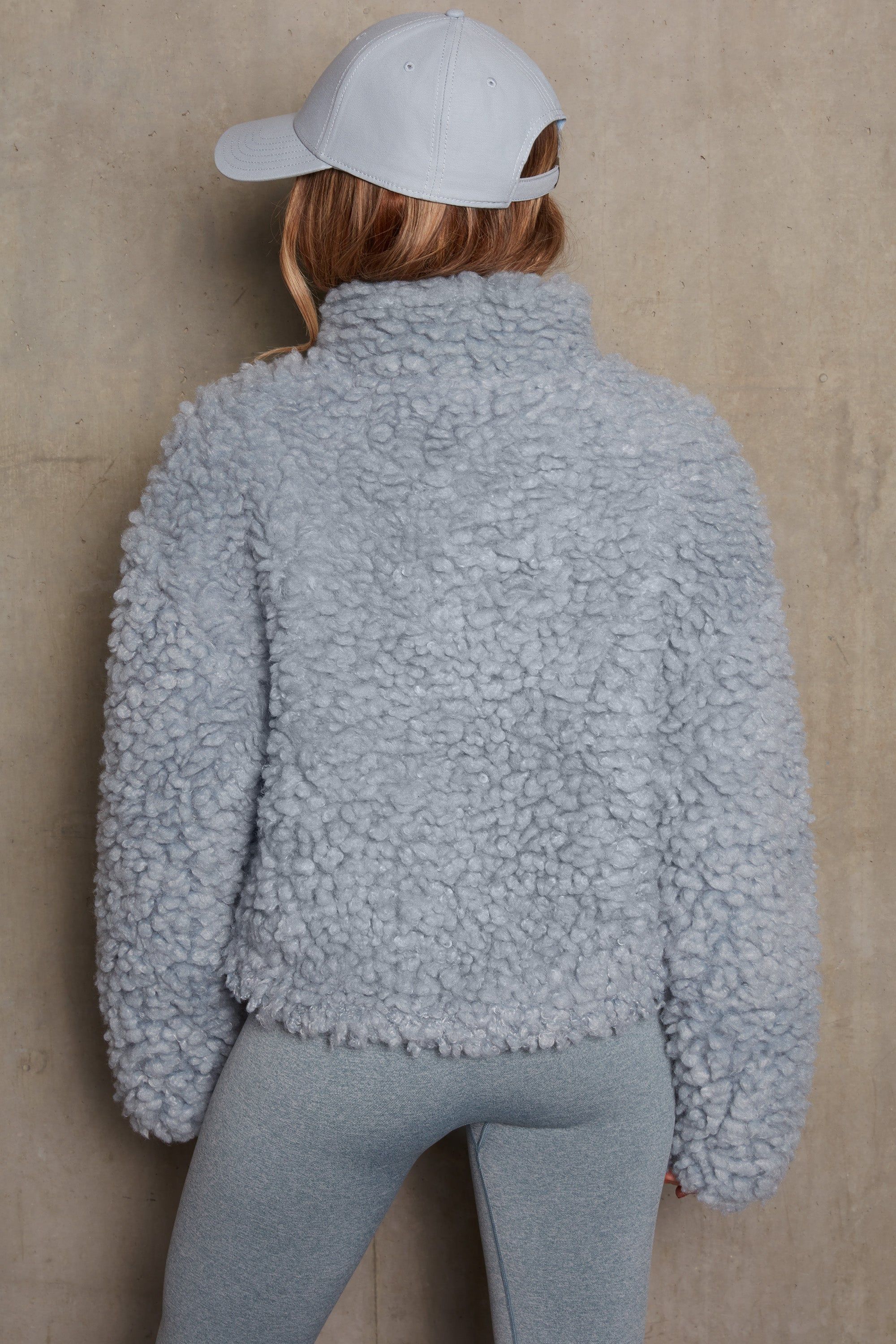 Oversized Boucle Teddy Coat in Blue sold by Oh Polly product image thumbnail 3